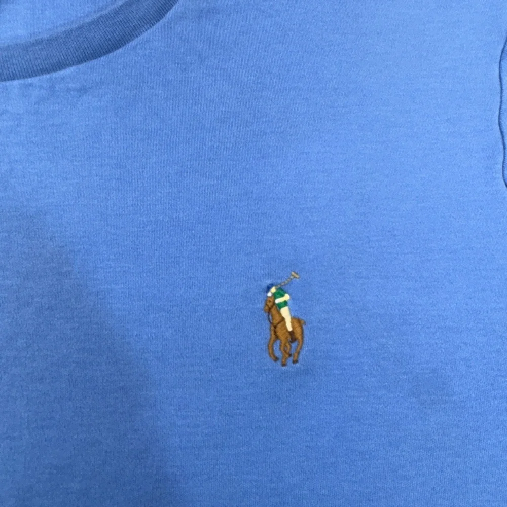 Polo Ralph Lauren T-Shirt Mens Medium Blue Custom Slim Fit Pony Logo Tee Preppy